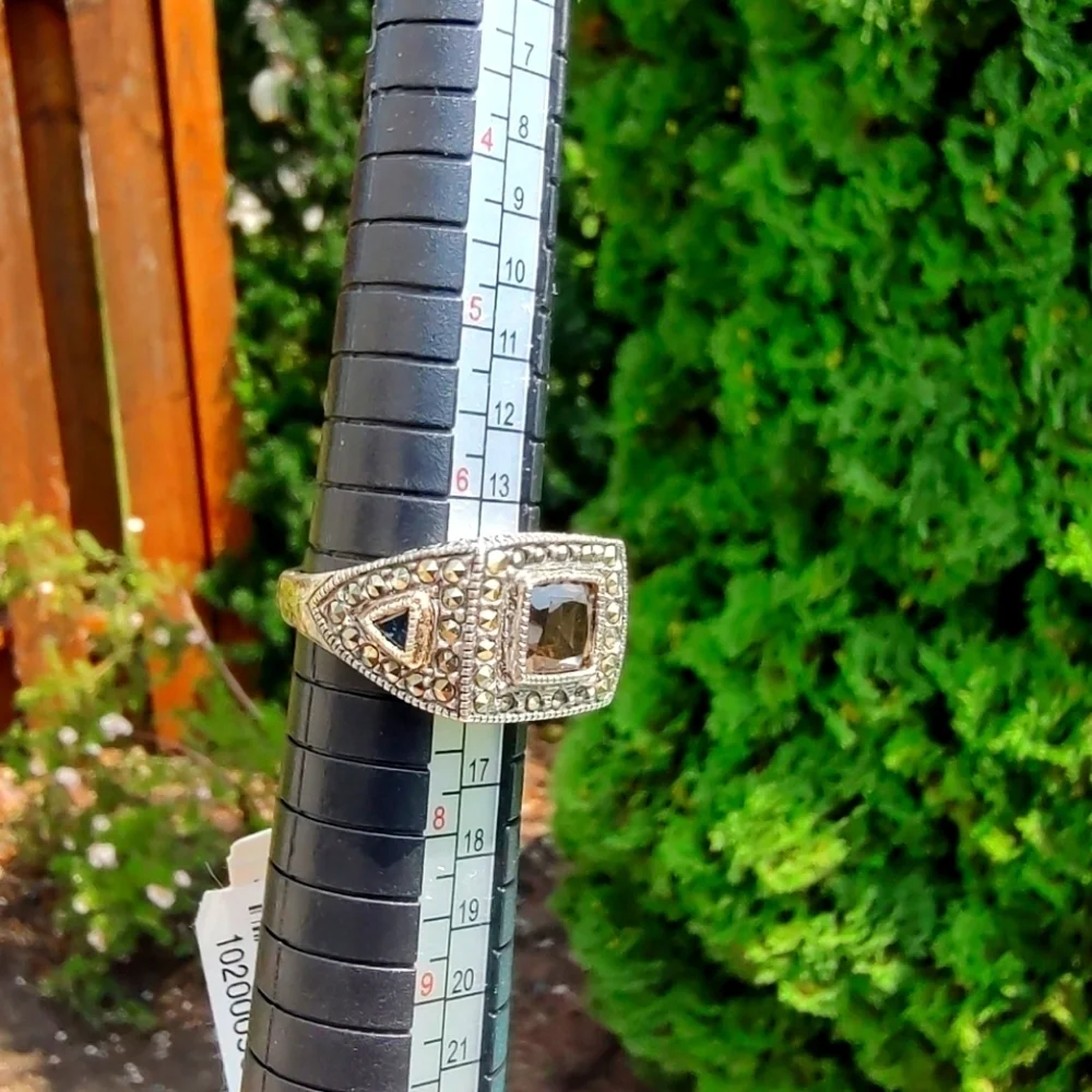 Judith Jack Ring Sterling Silver Marcasite Gem Size 6.5 6 1/2